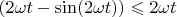 \left( 2\omega t - \sin({2\omega t}) \right) \leqslant 2\omega t