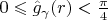 $0\leqslant\hat g_{\gamma}(r)<\frac{\pi}4$