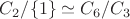$C_2 / \{1\} \simeq C_6 / C_3$