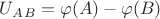$U_A_B= \varphi(A) - \varphi(B) $