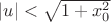 $|u|<\sqrt{1+x_0^2}$