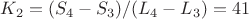 $K_2=(S_4-S_3)/(L_4-L_3)=41$