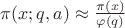$\pi(x;q,a)\approx \frac{\pi(x)}{\varphi(q)}$