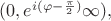 $(0,e^{i(\varphi-\frac{\pi}{2})}\infty),$