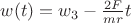 $w(t) = w_3 - \frac{2 F}{m r}t$