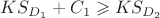 $KS_{D_1} +C_1 \geqslant KS_{D_2}$