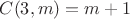 $C(3,m)=m+1$
