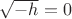 $\sqrt{-h} = 0$