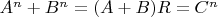 $A^n+B^n=(A+B)R=C^n$