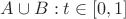 $A\cup B: t \in [0, 1]$