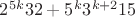 $2^{5k}32+5^{k}3^{k+2}15$