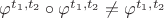 $\varphi^{t_1,t_2}\circ\varphi^{t_1,t_2}\neq\varphi^{t_1,t_2}$