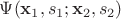 $\Psi (\mathbf{x}_1, s_1; \mathbf{x}_2, s_2)$