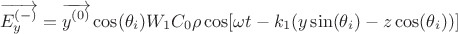 $$\overrightarrow{E^{(-)}_y}=\overrightarrow{y^{(0)}}\cos(\theta_i)W_1C_0\rho\cos[\omega t-k_1(y\sin(\theta_i)-z\cos(\theta_i))]$$