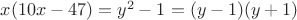 $x(10x-47)=y^2-1=(y-1)(y+1)$