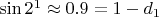 $\sin2^1\approx 0.9=1-d_1$