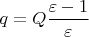 $q=Q\dfrac{\varepsilon-1}{\varepsilon}$