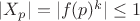 $ |X_p| = |f(p)^k| \leq 1 $