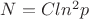 $N=Cln^2p$