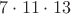 $7\cdot 11\cdot 13$