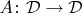 $A\colon\mathcal{D}\to\mathcal{D}$