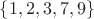 $\{1, 2, 3, 7, 9\}$