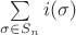 $\sum\limits_{\sigma\in  S_n}i(\sigma)$