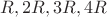 $R, 2R, 3R, 4R$ $R, 2R, 3R, 4R$