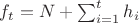 $f_t=N+\sum_{i=1}^{t} h_i$
