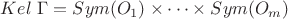 $Kel \ \Gamma = Sym(O_1)\times \dots \times Sym(O_m)$