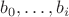 $b_0, \ldots, b_i$