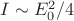 $I \sim E^2_0/4$