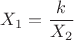 $X_1=\dfrac{k}{X_2}$