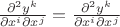 $\frac{\partial^2 y^k}{\partial x^i\partial x^j}=\frac{\partial^2 y^k}{\partial x^i\partial x^j}$