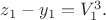 $ \[z_1  - y_1  = V_1^3 .\]$