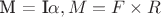 M = I\alpha,  M = F \times R