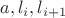 $a,l_i,l_{i+1}$