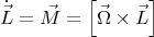 $$\dot{\vec L}=\vec M = \left[\vec\Omega\times\vec L\right]$$