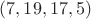 $(7,19,17,5)$