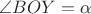 $\angle BOY=\alpha$