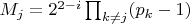 $M_j=2^{2-i}\prod_{k\not =j}(p_k-1)$