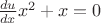 $\frac{du}{dx}x^{2}+x=0$