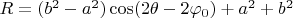 $R=(b^2-a^2)\cos(2\theta-2\varphi_0)+a^2+b^2$