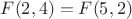 $F(2,4)=F(5,2)$