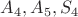 $A_4, A_5, S_4$