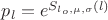 $p_l = e^{S_{l_o, \mu, \sigma}(l)}$