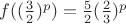 $f((\frac32)^p)=\frac52(\frac23)^p$