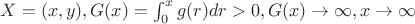 $X=(x,y), G(x)=\int_{0}^{x} g(r) dr>0, {G(x)\to\infty}, {x\to\infty}$