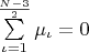 $\sum\limits_{\iota=1}^{\frac{N-3}2}\mu_\iota=0$