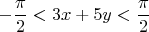 $$-\frac {\pi }2<3x+5y<\frac {\pi }2$$